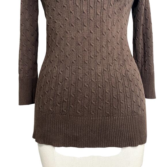 Beautiful VIntage 2000's Gap Brown Autumn Cable Knit Sweater - Picture 5 of 14